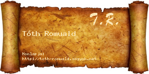 Tóth Romuald névjegykártya