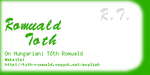 romuald toth business card